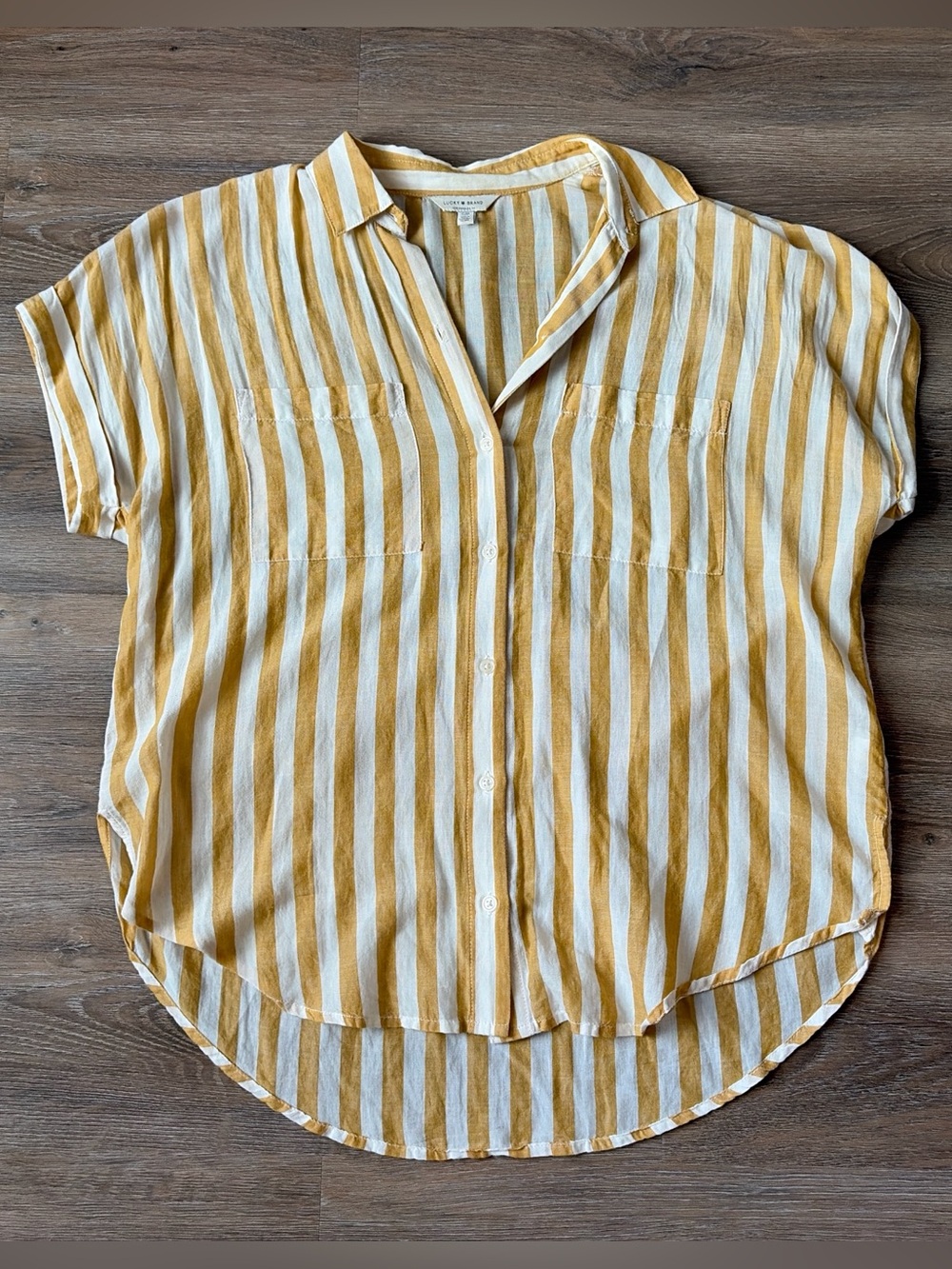 Lucky Brand gold striped blouse
